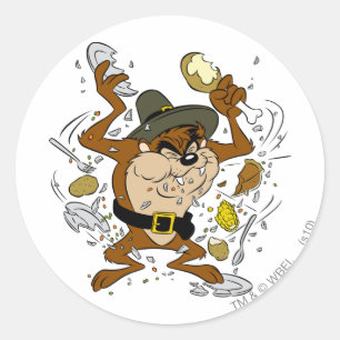 TAZ™ Plowing Down Classic Round Sticker