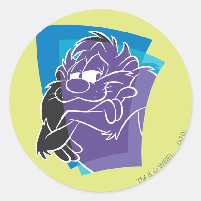 TAZ™ Smug Classic Round Sticker (Front)