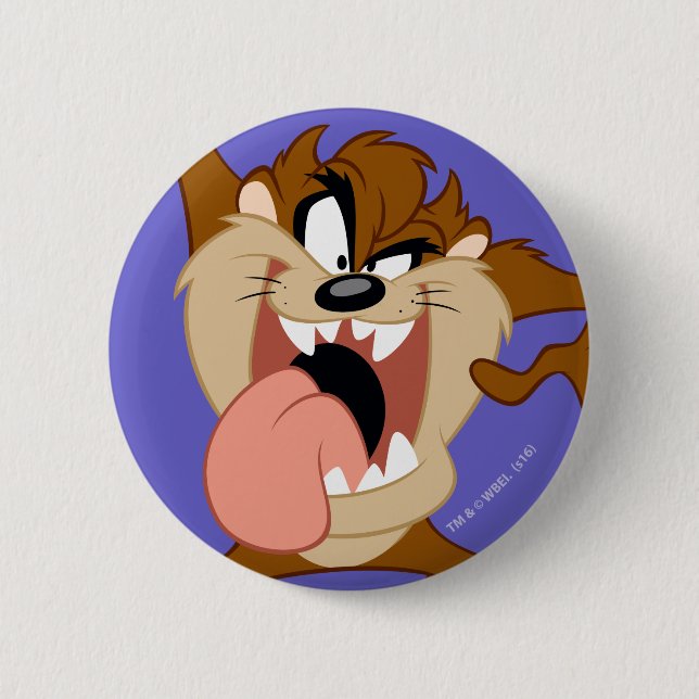 TAZ™ | Sticking His Tongue Out 2 Inch Round Button (Front)