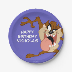 TAZ™ Sticking His Tongue Out Paper Plate