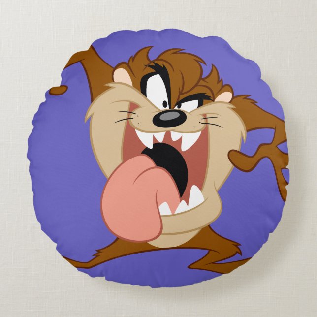 TAZ™ | Sticking His Tongue Out Round Pillow (Front)