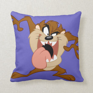TAZ™   Sticking His Tongue Out Throw Pillow