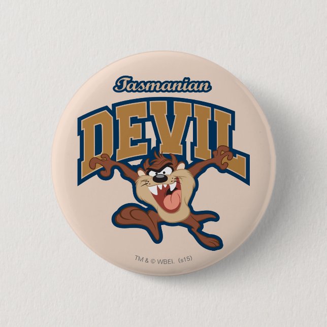 TAZ™ Tasmanian Devil Patch 2 Inch Round Button (Front)
