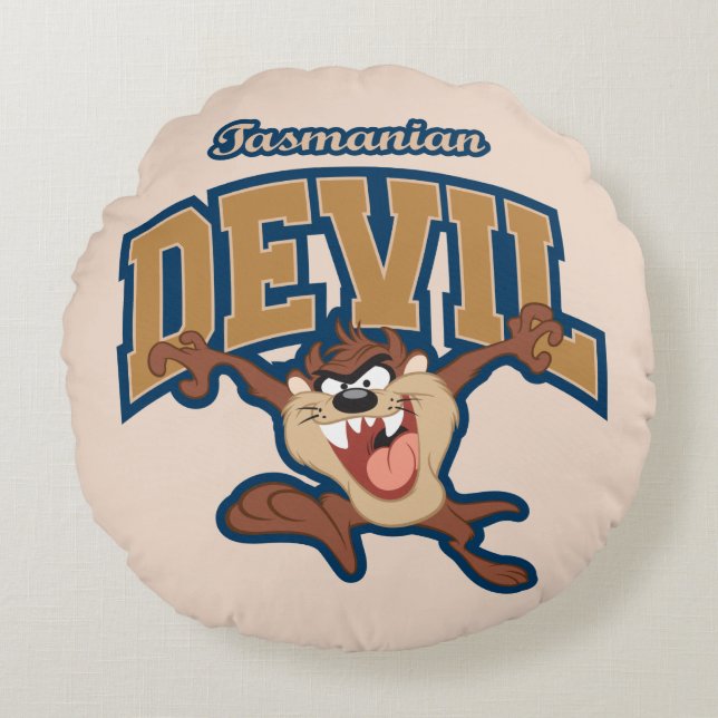TAZ™ Tasmanian Devil Patch Round Pillow (Front)