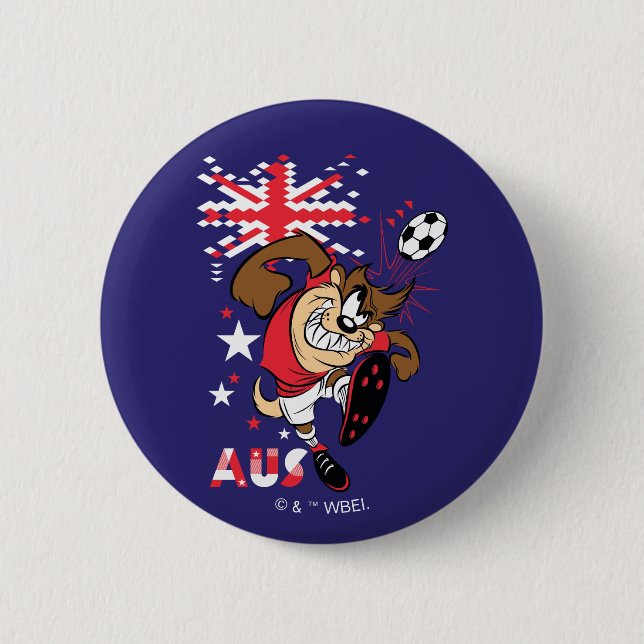 TAZ™ Team Australia Soccer Graphic 2 Inch Round Button (Front)