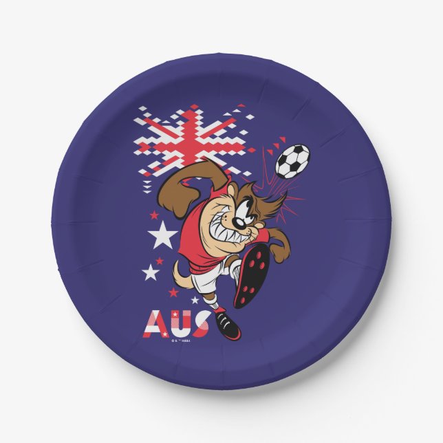 TAZ™ Team Australia Soccer Graphic Paper Plate (Front)