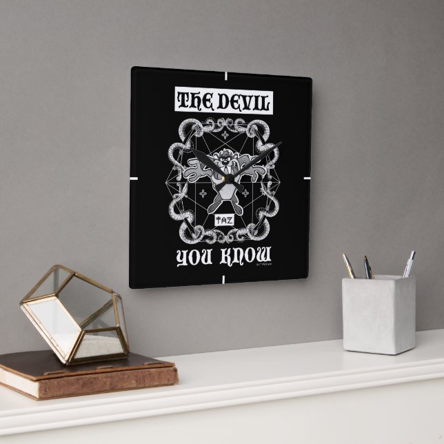 TAZ™ The Devil You Know Square Wall Clock (Office)