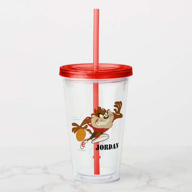 TAZ™ the Dribbling Cyclone Acrylic Tumbler (Front)