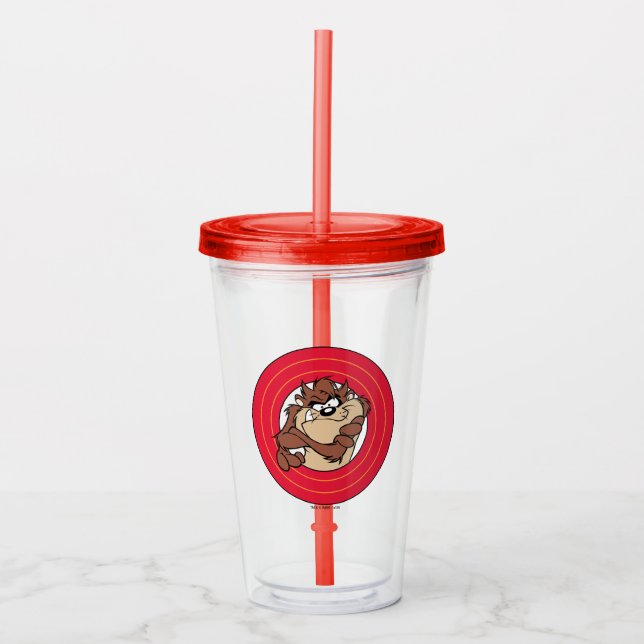 TAZ™ Through LOONEY TUNES™ Circles Acrylic Tumbler (Front)