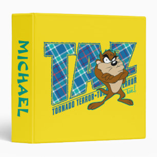 TAZ™ Tornado Terror Plaid Binder