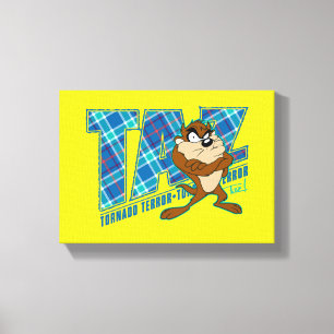 TAZ™ Tornado Terror Plaid Canvas Print