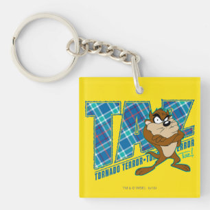 TAZ™ Tornado Terror Plaid Keychain