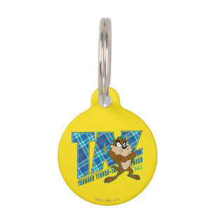 TAZ™ Tornado Terror Plaid Pet Tag