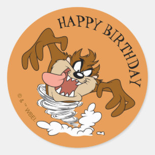 TAZ™ Whirling Tornado Classic Round Sticker