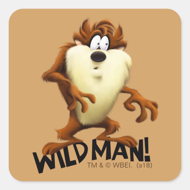 TAZ™- Wild Man Square Sticker (Front)