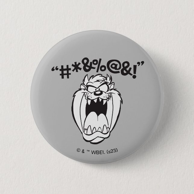 TAZ™ Yelling Expletives 2 Inch Round Button (Front)