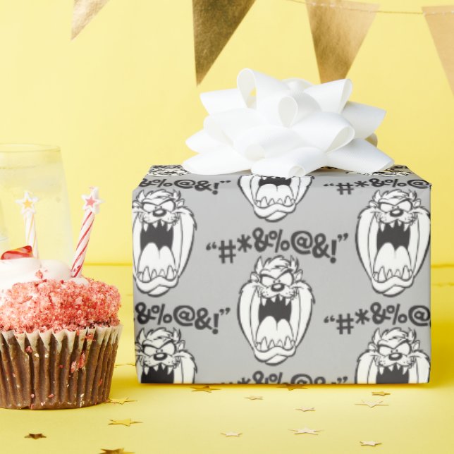TAZ™ Yelling Expletives Wrapping Paper (Birthday Party)