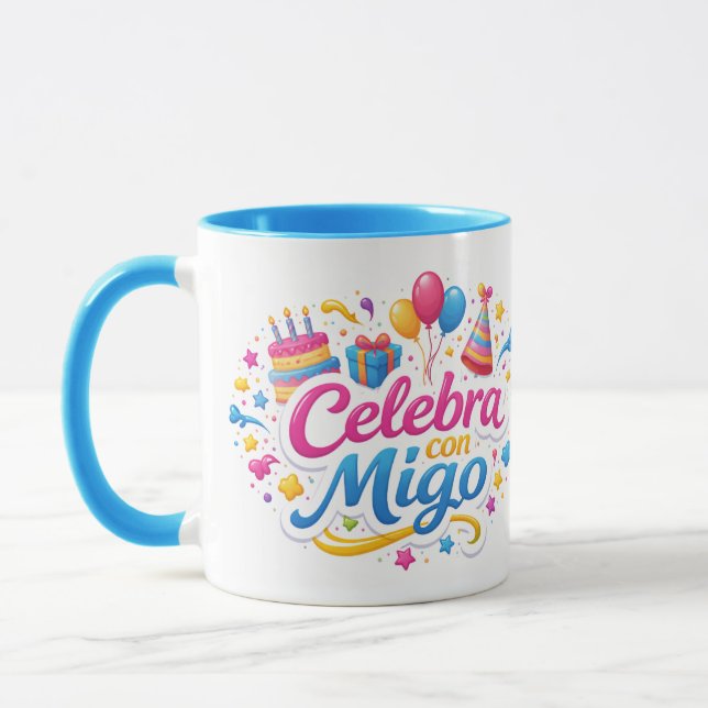 Taza de Viaje y de Regalo con Diseño “Celebra Conm Mug (Left)