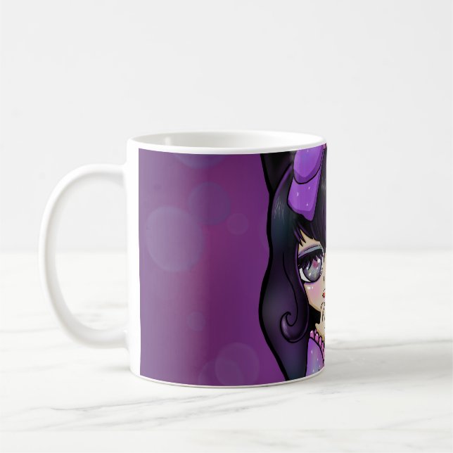 Taza design Kuromi fanart face Coffee Mug (Left)