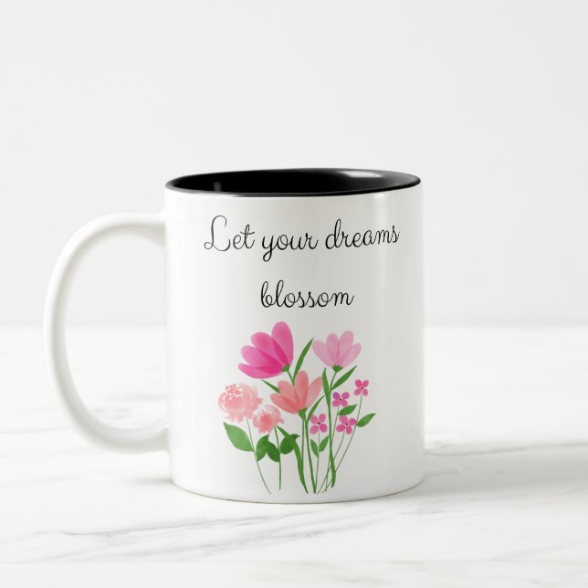 Taza flowers mug motivational (Left)