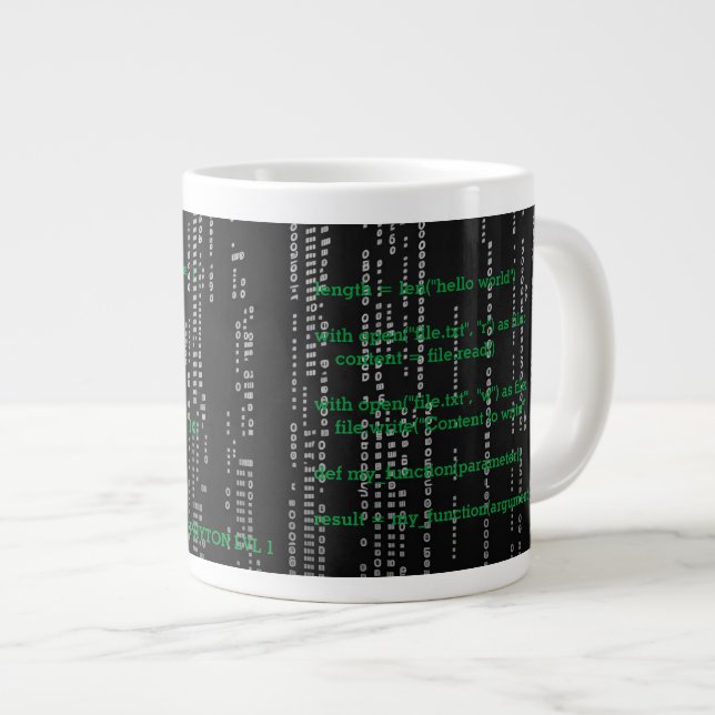 Taza matrix hacker phyton programmer 1 large coffee mug (Front Right)