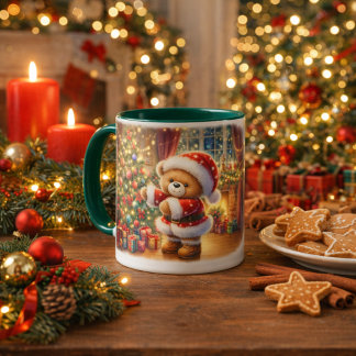 Taza navideña con un adorable osito Taza Mug