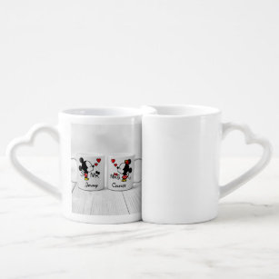 taza para parejas de mickey y minnie mause coffee mug set
