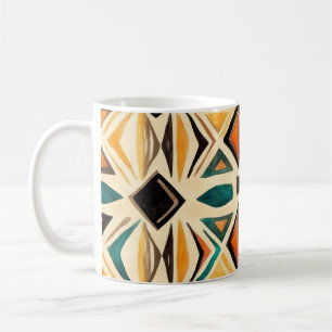 Tazas Aztec Vibes – Geometric Watercolor Mosaic Coffee Mug