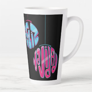 Tazas de café latte ilustración de "FELIZ NAVIDAD" Latte Mug