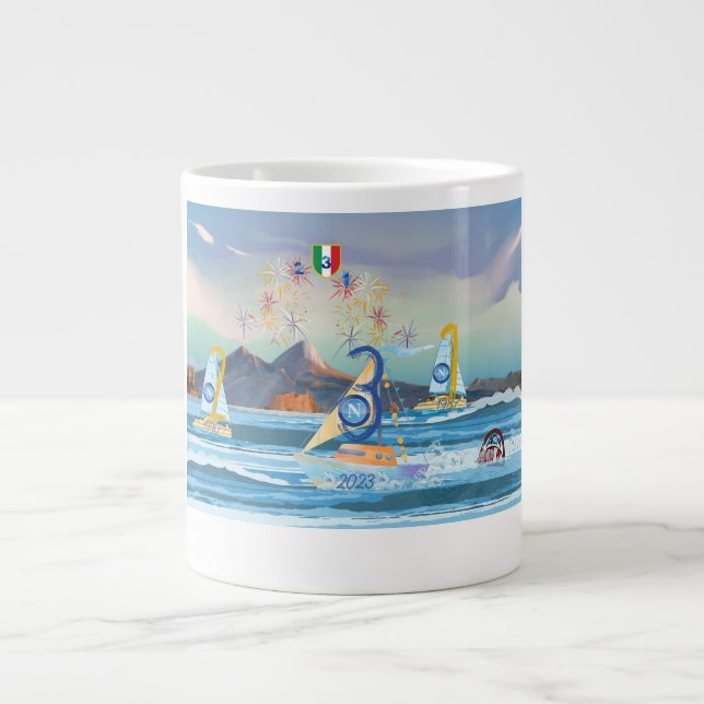 Tazza commemorativa scudetto Napoli 2023 Large Coffee Mug (Front)