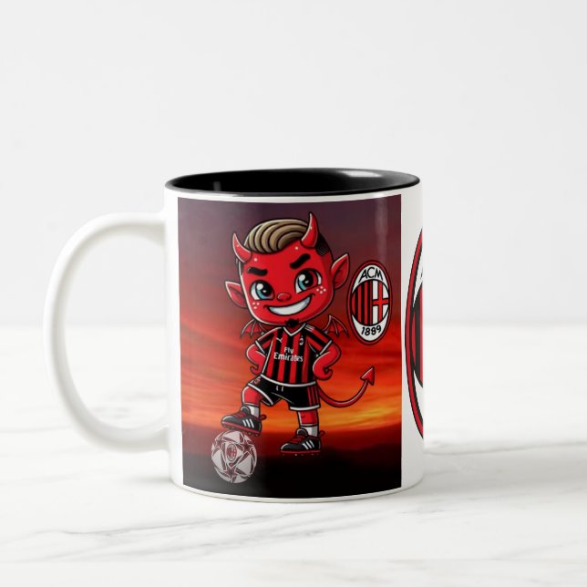 Tazza Milan calcio  Two-Tone Coffee Mug (Left)