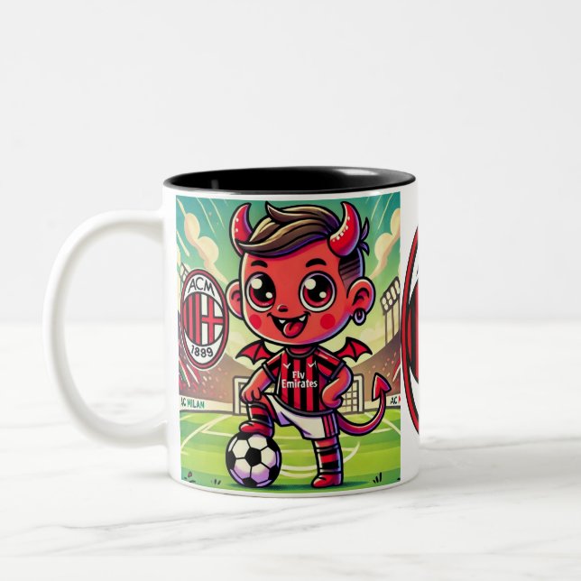 Tazza Milan calcio  Two-Tone Coffee Mug (Left)
