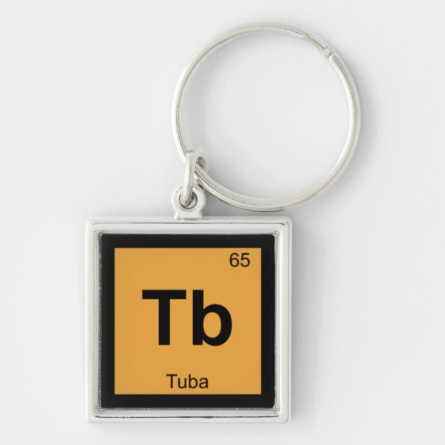 Tb - Tuba Music Chemistry Periodic Table Symbol Keychain (Front)