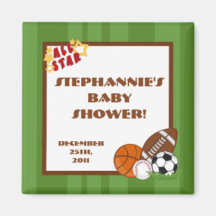 {TBA} 2"x2" All Star Green Party Favour Magnet