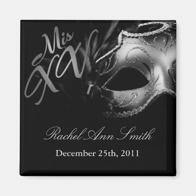 {TBA} 2"x2" Mis XV Silver Favour Magnet (Front)