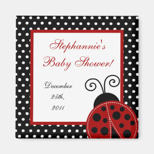 {TBA} 2"x2" Red Ladybug Party Favour Magnet