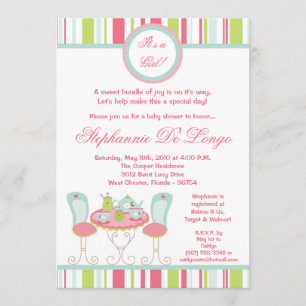 {TBA} 5x7 Trendy Tea Party Baby Shower Invitation