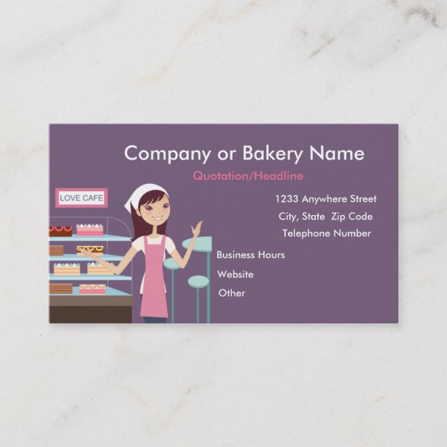 {TBA} Bakery/Pastry Shop #2 Business Card (Front)