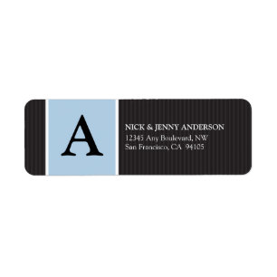 {TBA} Bold Stripe Return Address Label (blue)