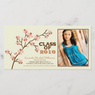 TBA Cherry Blossom Graduation Faire-part (corail)