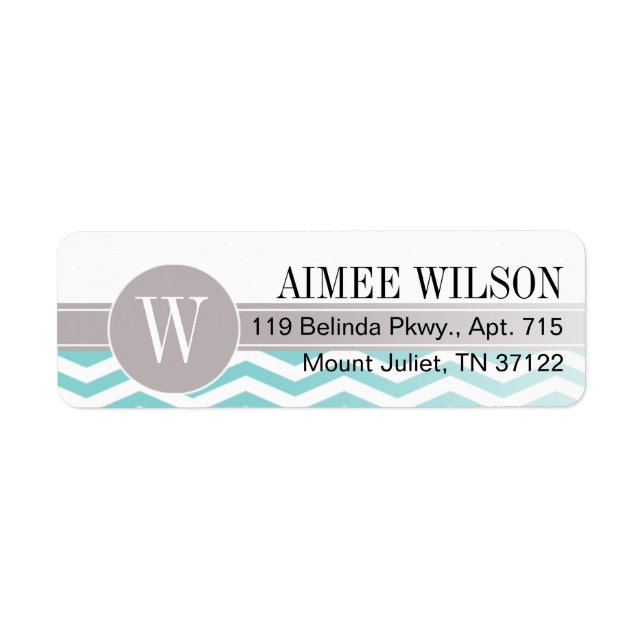 :: TBA :: Chic Chevron Monogram | TURQUOISE (Devant)