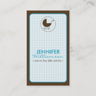{TBA} Chocolate Carriage Mommy Calling Card: aqua Card