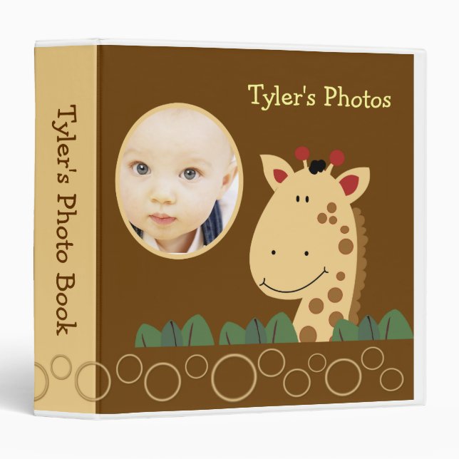 {TBA} CUTE JUNGLE GIRAFFE CLASSEUR PERSONNALISÉ (Devant/Côté)