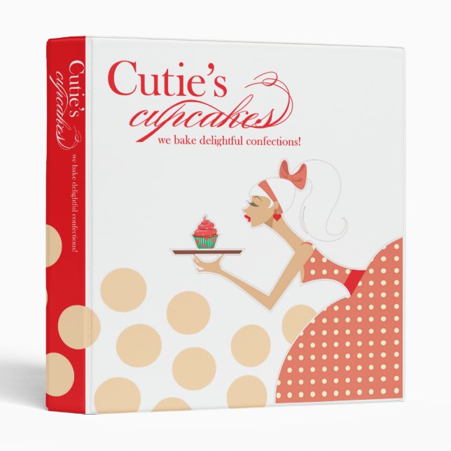 ::TBA:: Cutie's Cupcakes Confectionary Recipes Binder (Front/Spine)