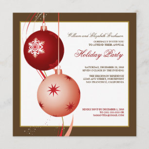 {TBA} Festive Holiday Party Invite (brown)