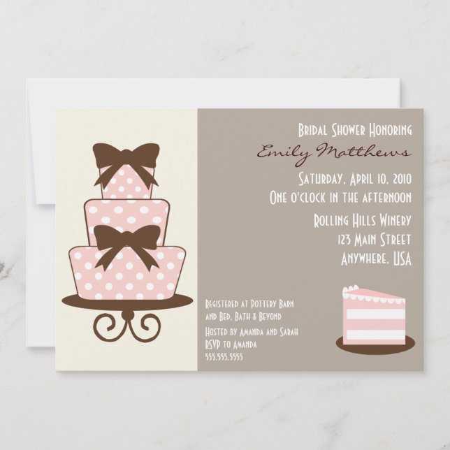 {TBA} Invitation Chic Rose & Brown (Devant)