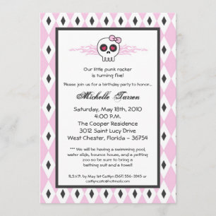 {Tba} invitation punk de fête d'anniversaire de
