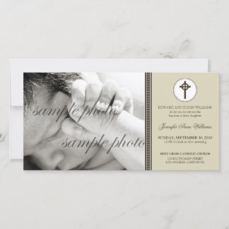 {TBA} Simple & Sweet Sepia Baptism Announcement