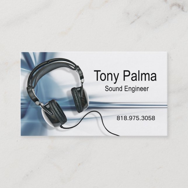::TBA:: Smooth Sound Engineer Music Business Card (Front)