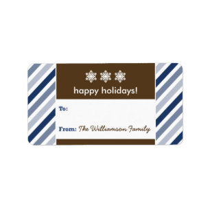 {TBA} Snowflake Ribbon Holiday Gift Tag (navy)